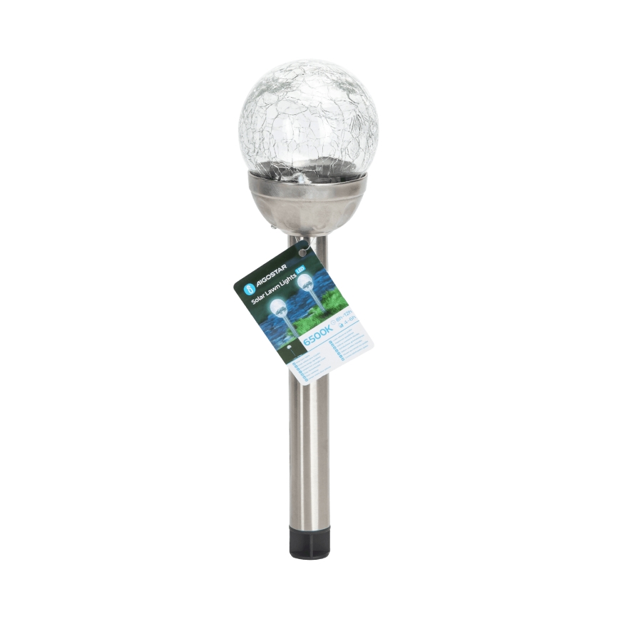 Aigostar - LED Соларна лампа LED/0,006W/1,2V 37,8 см матов хром 6500K IP44