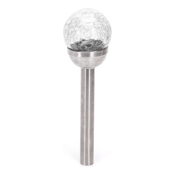 Aigostar - LED Соларна лампа LED/0,006W/1,2V 37,8 см матов хром 2700K IP44