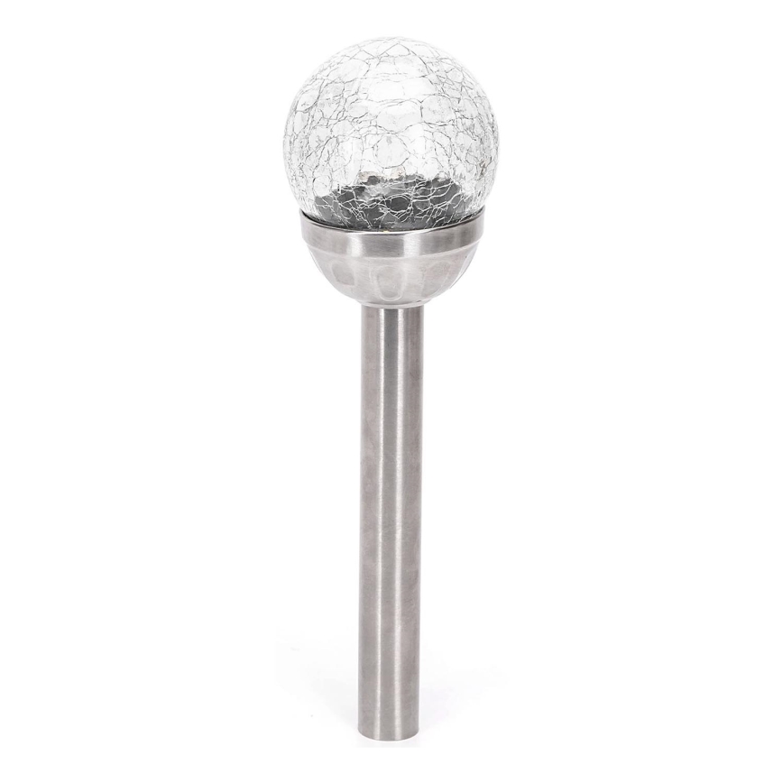 Aigostar - LED Соларна лампа LED/0,006W/1,2V 37,8 см матов хром 2700K IP44