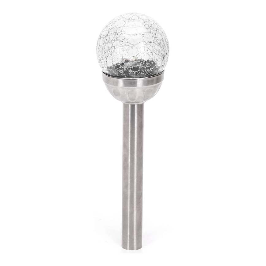 Aigostar - LED Соларна лампа LED/0,006W/1,2V 37,8 см матов хром 6500K IP44