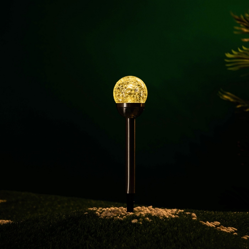 Aigostar - LED соларна лампа LED/0,006W/1,2V 37,8cm матов хром 2700K IP44 100 mAh