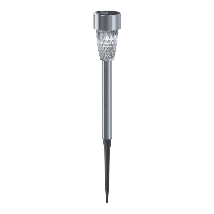Aigostar - LED Соларна лампа LED/0,006W/1,2V 40 mAh 29,7 см матов хром 6500K IP44