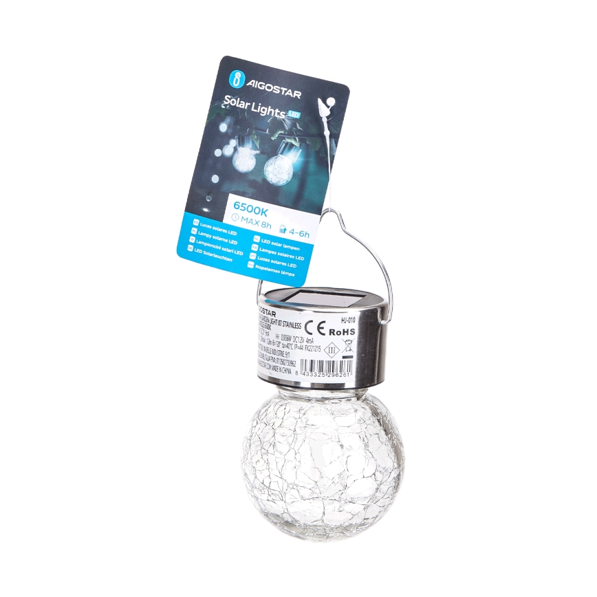 Aigostar - LED Соларна лампа LED/0,006W/1,2V Ø 6 см 100 mAh 6500K IP44
