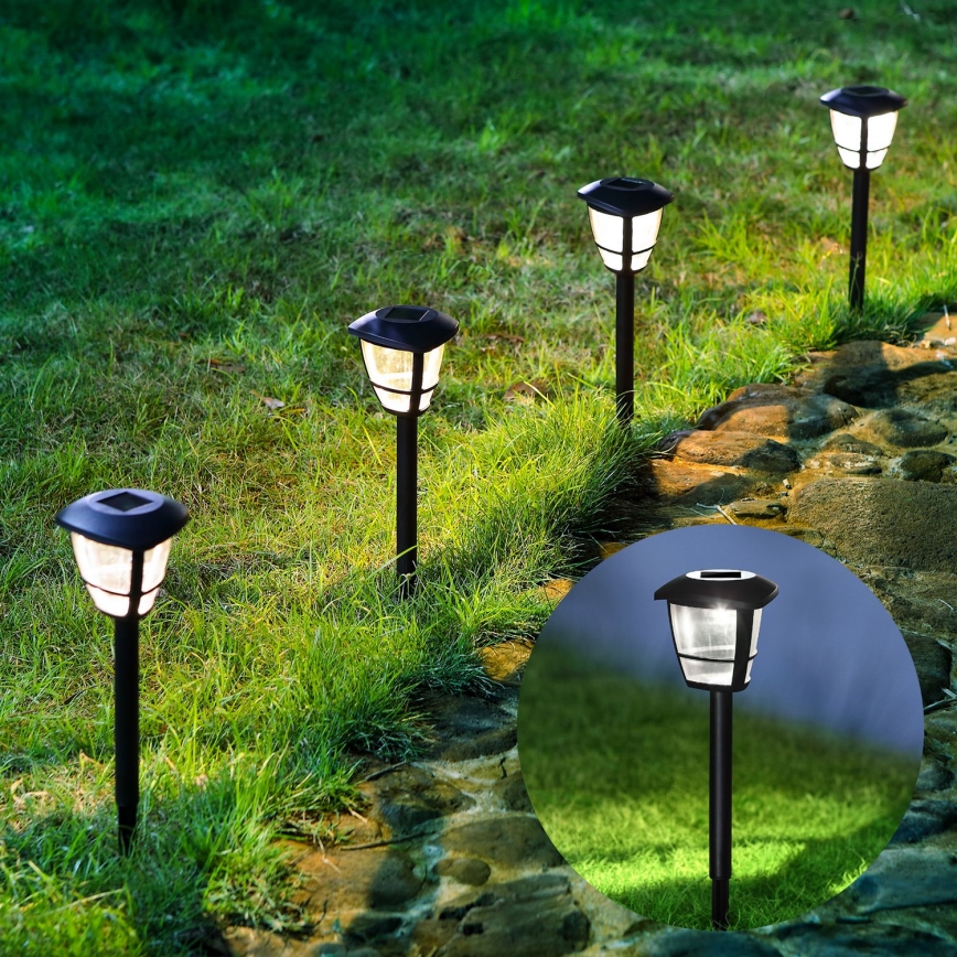 Aigostar - LED Соларна лампа LED/0,06W/2V 100 mAh 33,8 см 6500K IP44 черен