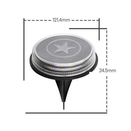 Aigostar - LED Соларна лампа LED/0,6W/5,5V 24,5 см 500 mAh 3200K IP66 черен