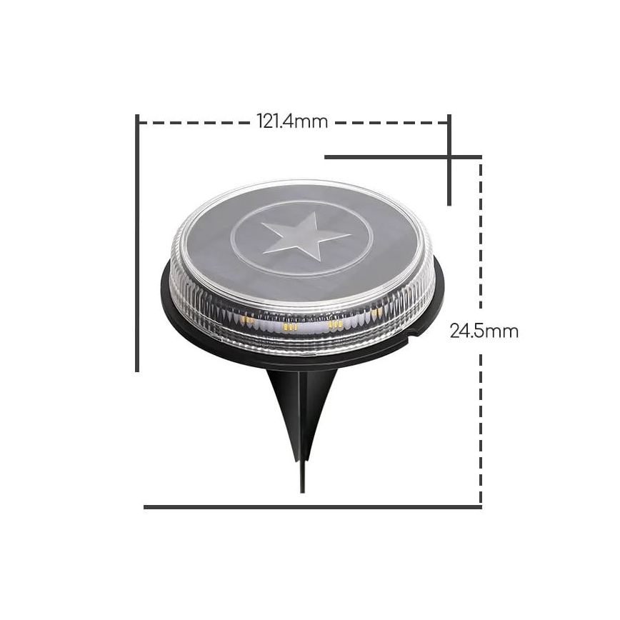 Aigostar - LED Соларна лампа LED/0,6W/5,5V 24,5 см 500 mAh 3200K IP66 черен