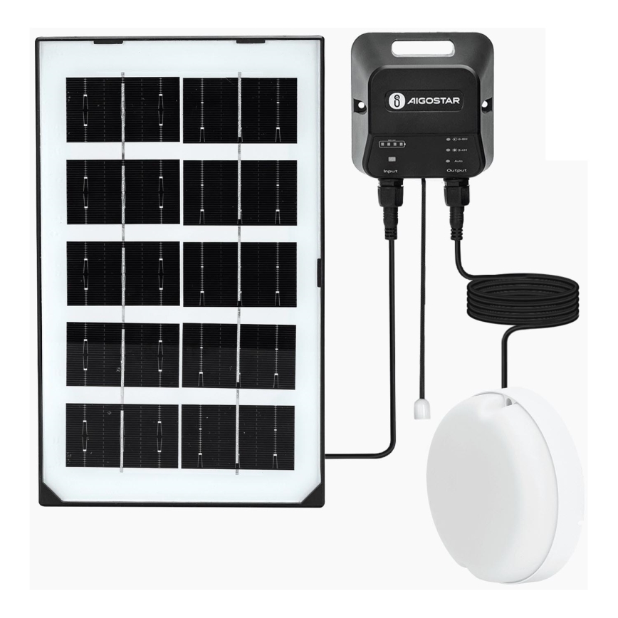 Aigostar - LED Соларна лампа LED/35W/12V 3000 mAh 6500K Ø 16,8 см + дистанционно управление