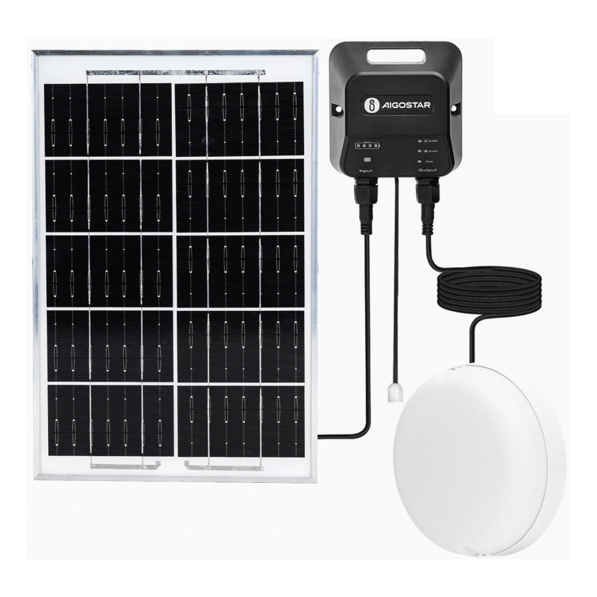 Aigostar - LED Соларна лампа LED/70W/12V 6000 mAh 6500K Ø 20,5 см + дистанционно управление