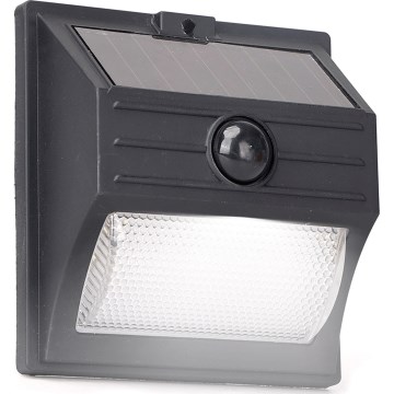 Aigostar - LED Соларна лампа с датчик LED/3,7V 6500K 500 mAh IP65 черна