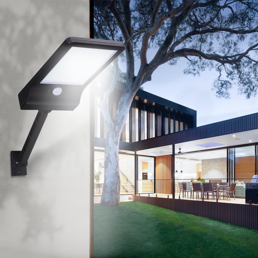 Aigostar - LED Соларна улична лампа със сензор LED/3W/3,7V1800 mAh IP44 3000/4000/5000K + дистанционно управление