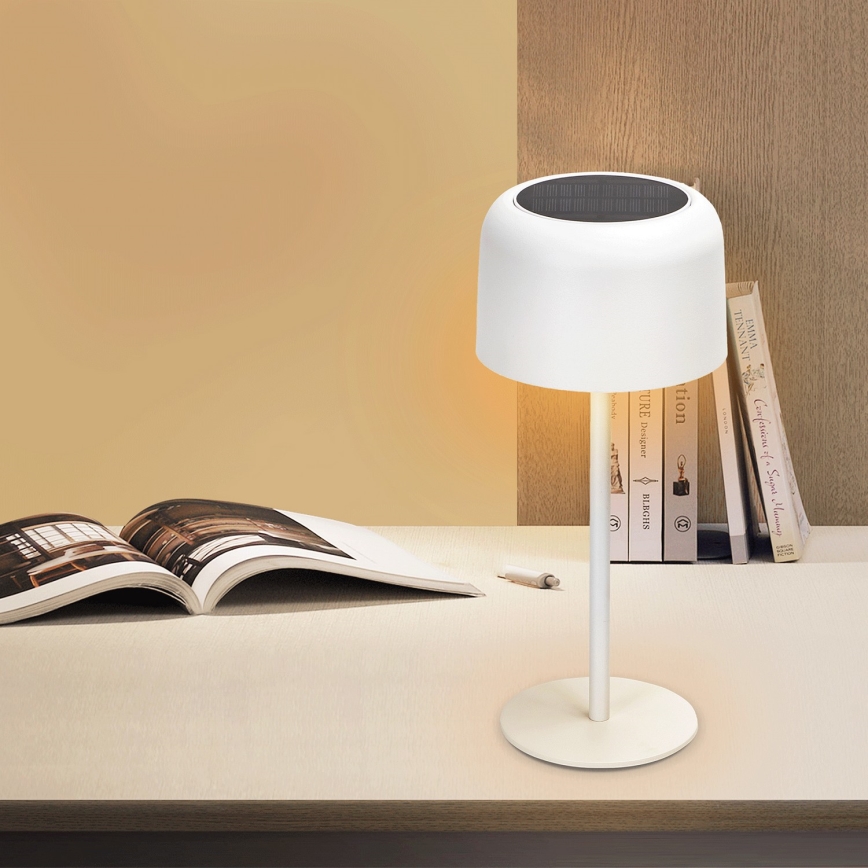 Aigostar - LED соларна регулируема настолна лампа с презареждаща батерия LED/3W/5V 2200mAh бяла IP54