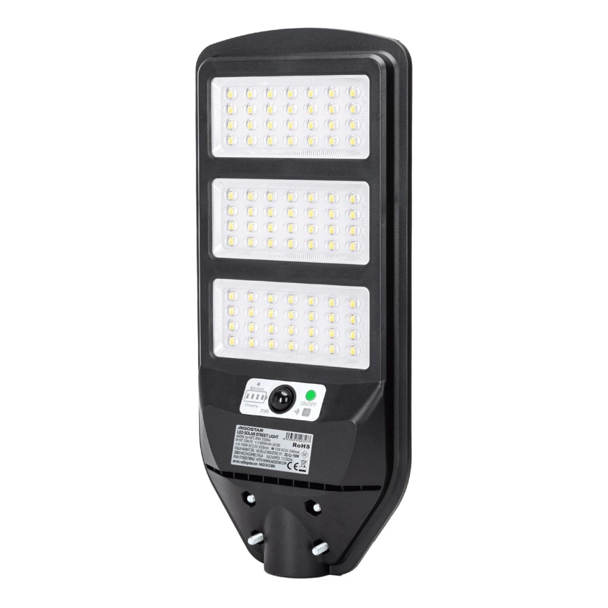 Aigostar - LED Соларна улична лампа със сензор LED/150W/3,2V 8000mAh IP65 6500K + дистанционно управление