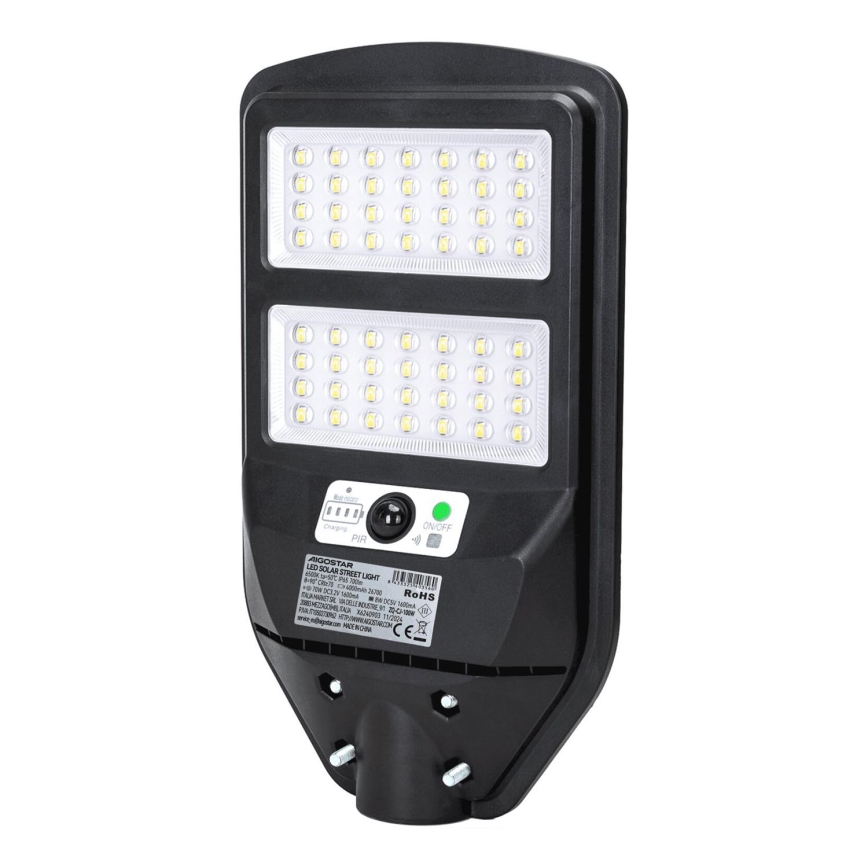 Aigostar - LED Соларна улична лампа със сензор LED/70W/3,2V 4000mAh IP65 6500K + дистанционно управление