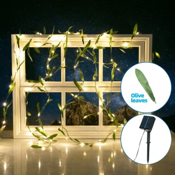 Aigostar - LED Соларна верига 100xLED/12m IP65 топло бяло маслина