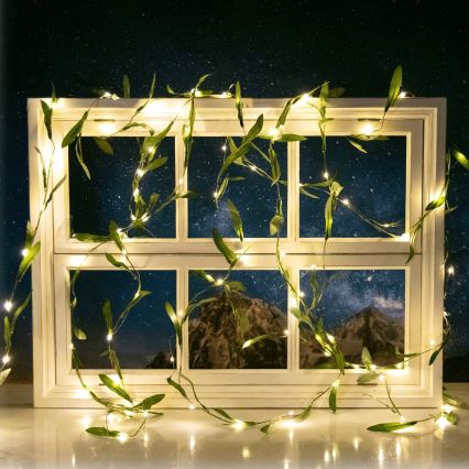 Aigostar - LED Соларна верига 100xLED/12m IP65 топло бяло маслина