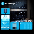 Aigostar - LED соларна верига 100xLED/8 функции 4x1m 800 mAh IP65 студена бяла