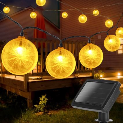 Aigostar - LED Соларна верига 10xLED/3,8m IP44 600 mAh топло бяло