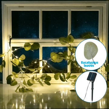 Aigostar - LED Соларна верига 110xLED/4m IP65 топло бяло евкалипт