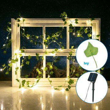 Aigostar - LED Соларна верига 50xLED/7m IP65 топло бяло бръшлян