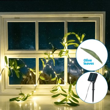 Aigostar - LED Соларна верига 60xLED/4m IP65 топло бяло маслина