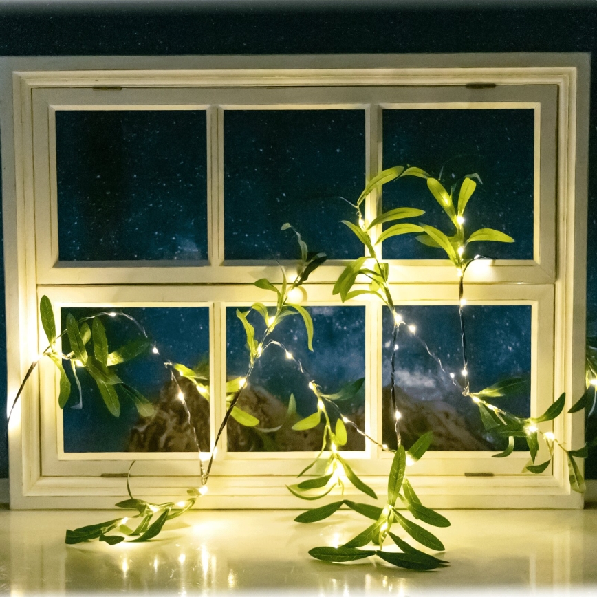 Aigostar - LED Соларна верига 60xLED/4m IP65 топло бяло маслина