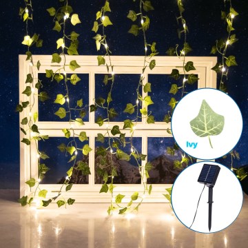 Aigostar - LED Соларна верига 70xLED/4x1m IP65 топло бяло ivy