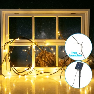 Aigostar - LED Соларна верига 72xLED/4m IP65 топло бяло дървесни клони