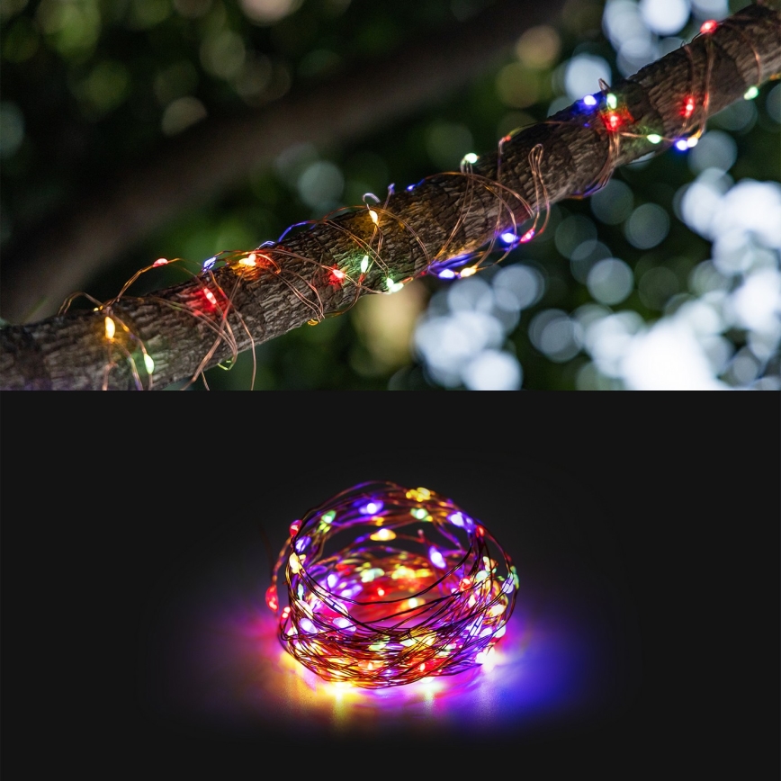 Aigostar - LED Соларна верига LED/8 функции 12m IP65 многоцветен