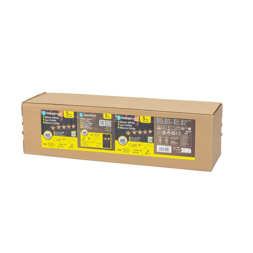 Aigostar - LED Соларна коледа лампа LED/0,054W/1,2V 1 м IP65 топло бял