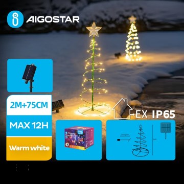 Aigostar - LED соларна коледна декорация LED/0,26W/3,7V 75см IP65 топла бяла светлина