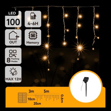 Aigostar - LED соларна коледна гирлянда 100xLED/8 режима 8x0,6m 800 mAh IP65 топло бяло