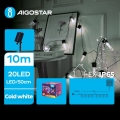 Aigostar - LED соларна коледна верига 20xLED/8 функции 11,5m 1200 mAh IP65 студено бяло