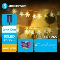 Aigostar - LED соларна коледна верига 50xLED/8 функции 12m 800mAh IP65 топло бяло