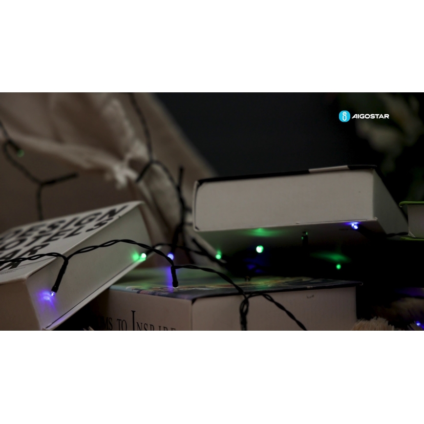 Aigostar - LED Соларни коледни лампички 100xLED/8 функции 12 м IP65 многоцветен
