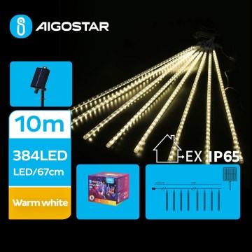Aigostar - LED Соларни коледни лампички 384xLED/13 м IP65 топло бял