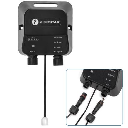 Aigostar - LED соларна лампа 2xLED/70W/12V 12000 mAh 6500K IP65 диам. 20,5 см + дистанционно управление