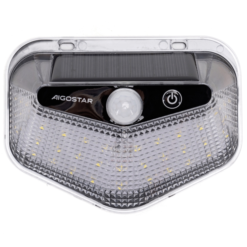 Aigostar - LED соларна лампа със сензор LED/3,7V 6500K 500 mAh IP65 черна