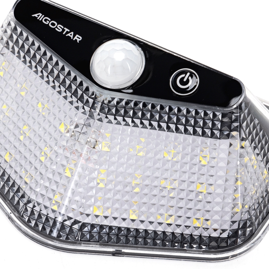 Aigostar - LED соларна лампа със сензор LED/3,7V 6500K 500 mAh IP65 черна