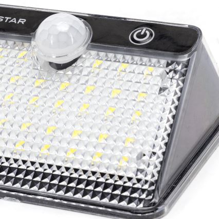Aigostar - Соларно LED осветително тяло със сензор LED/3,7V 6500K 1200 mAh IP65 черно
