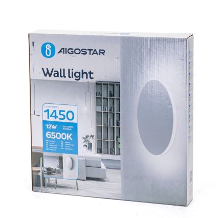 Aigostar - LED стенно осветително тяло LED/12W/230V 6500K 25 cm бяло