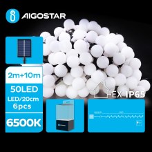 Aigostar - LED соларни декоративни лампички 50xLED/8 функции 12 м IP65 студено бял