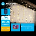 Aigostar - LED соларни коледни лампички 100xLED/8 функции 8x0,4 м IP65 топло бял