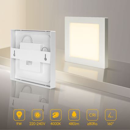 Aigostar - LED таванен плафон LED/9W/230V 4000K 12,2x12,2 cm бял