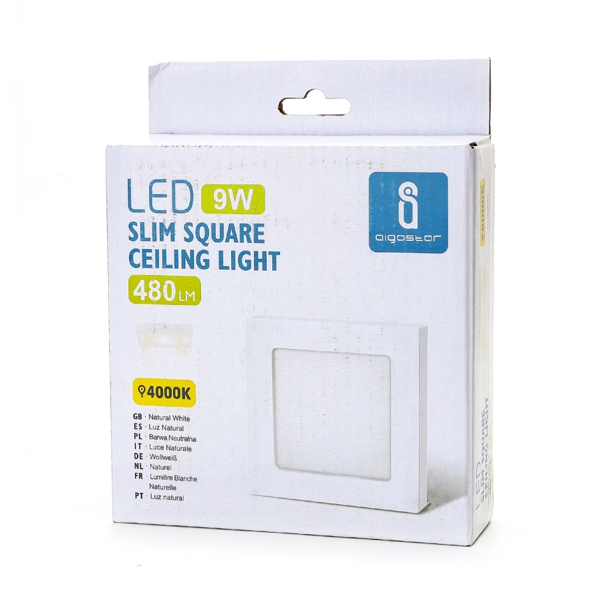 Aigostar - LED таванен плафон LED/9W/230V 4000K 12,2x12,2 cm бял