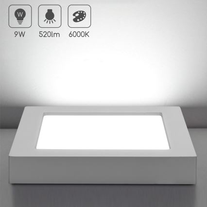 Aigostar - LED таванно осветително тяло/9W/230V/6000K 12,2x12,2 cm бяло