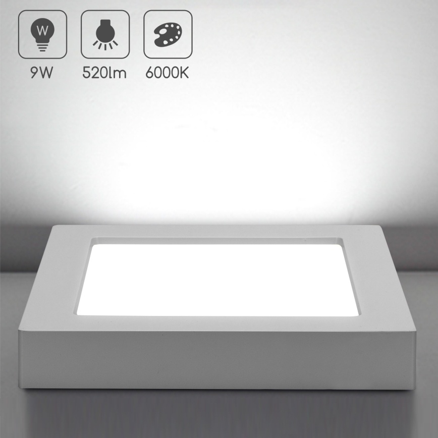 Aigostar - LED таванно осветително тяло/9W/230V/6000K 12,2x12,2 cm бяло