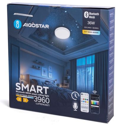 Aigostar - Димируем таванен LED плафон MESH LED/36W/230V 3000-6500K диам. 49,5 см + дистанционно управление