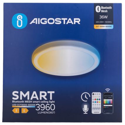Aigostar - Димируем таванен LED плафон MESH LED/36W/230V 3000-6500K диам. 49,5 см + дистанционно управление
