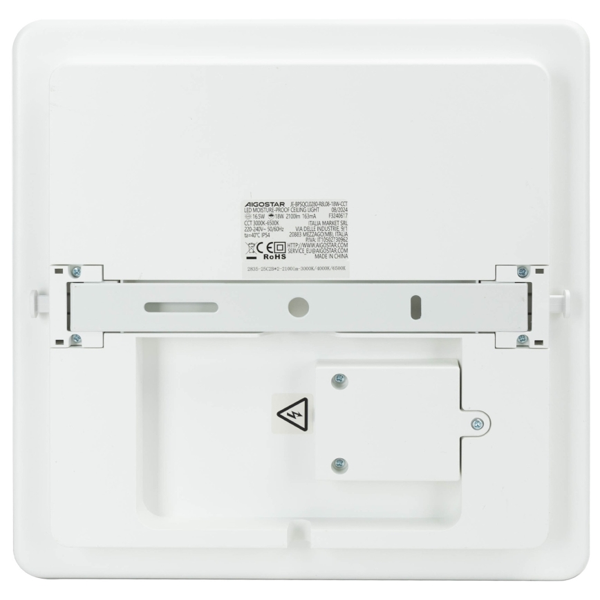 Aigostar - LED плафон за баня с възможност за димиране LED/18W/230V 3000K-6500K IP54 + дистанционно управление