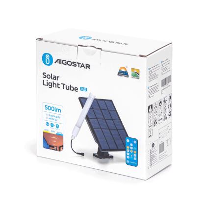 Aigostar - LED Димируем тръба със соларен панел LED/3,2V 3000K/4000K/6500K IP65 + дистанционно управление